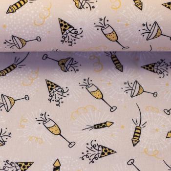 Preview: Baumwolle "Cheers" Party auf Beige by Swafing